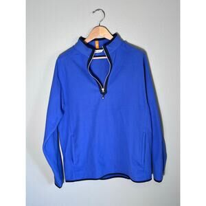 Peter Millar Thermal Flow Blue Mens XL Micro Fleece Pullover Quarter Zip Cozy